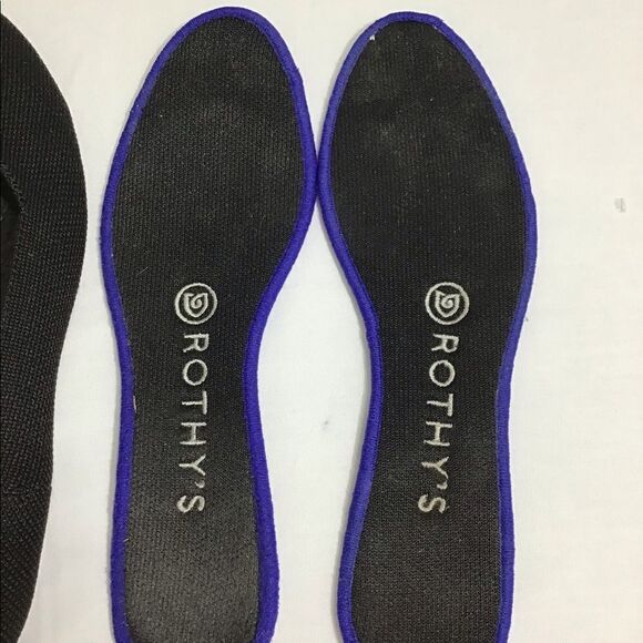 Rothy’s Black Round Toe Ballet Flats White Halo Slip-On Retired Good Condition - Picture 8 of 9